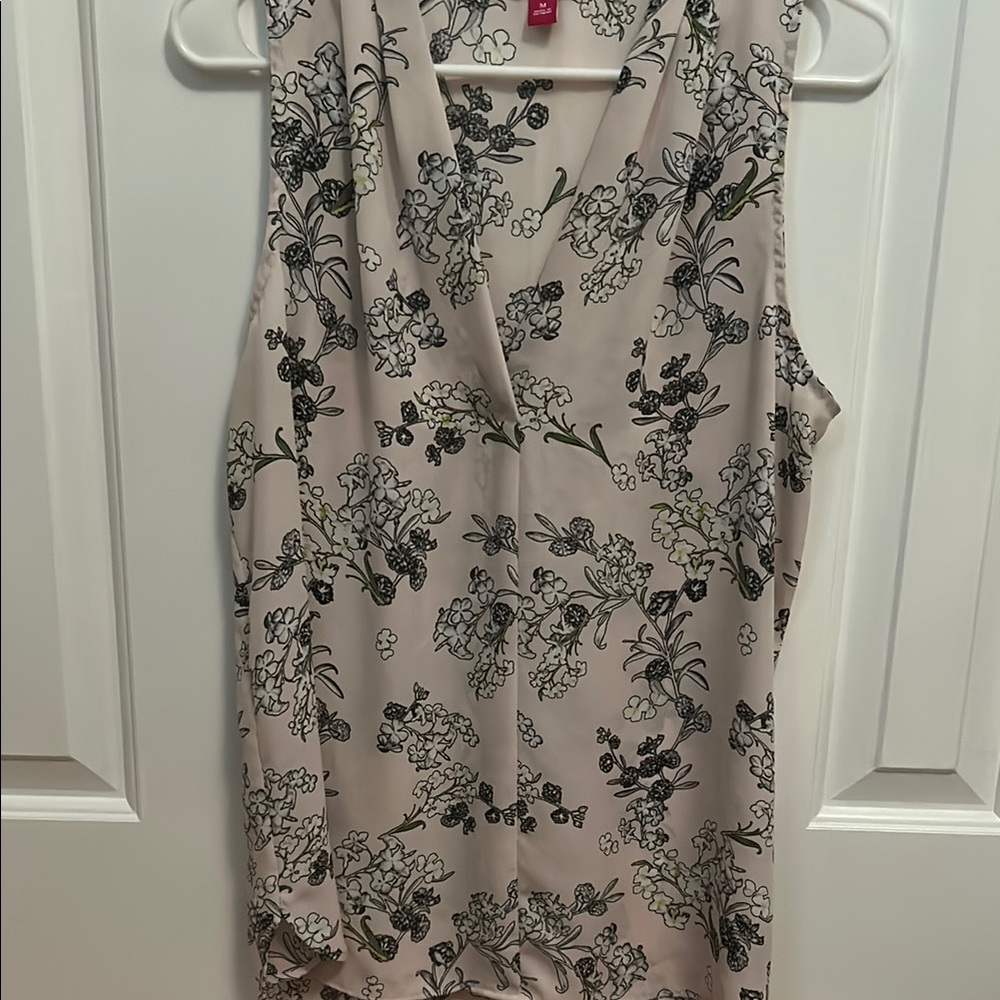 Vince Camuto Cream and Black Wrap Blouse